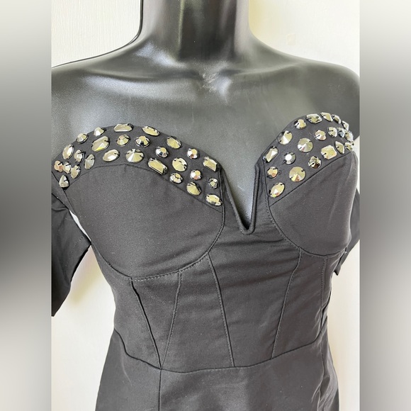 Tobi CATCHING EYES BLACK EMBELLISHED BODYCON DRESS  NWT size S - Picture 3 of 12